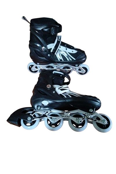Pasifik Lighted Double Row Adjustable 4-Wheel Training Children's Skates - Black