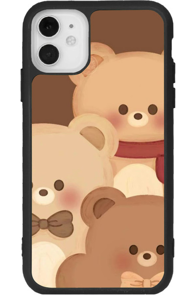 Aksel Kılıf متوافق مع هاتف iPhone 11، مطبوع، لون أسود غير لامع، سيليكون ناعم،...