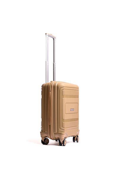 Travel POLO Troler cabina avion.Valiza din PP, TRAVEL POLO, A1017, 57x36x25cm.Bagaj de mana cu 4 roti Cappuccino