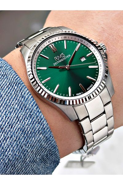 Romanson With Calendar Steel Band Steel Case Men's Wrist Watch 1623.04Sz