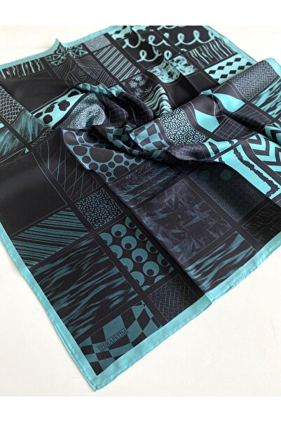 Zerafetim Eșarfă de mătase Tivil 47255 Negru cu model mixt