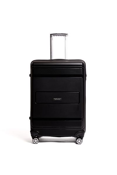 Travel POLO Airplane cabin trolley. PP suitcase, TRAVEL POLO, A1017, 57x36x25cm. Double wheeled hand luggage, Black