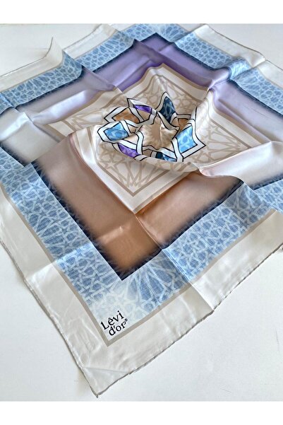 Levidor Eșarfă de mătase Tivil 46834 Bej - Model mixt albastru