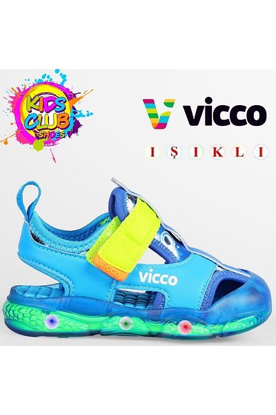 Kids Club Shoes صنادل رياضية مضاءة لتقويم العظام للأطفال من Vicco Live First Step باللون الأزرق