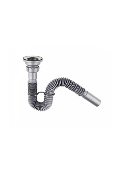 QuarVit Gri Renk Körüklü Lavabo Mutfak Ve Banyo İçin Lavabo Gider Borusu Lava...