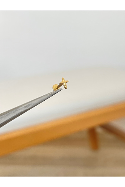 Rupen Kraft 316 L Cerrahi Çelik Kutup Yıldızı Modeli Kıkırdak Helix Tragus Piercingi