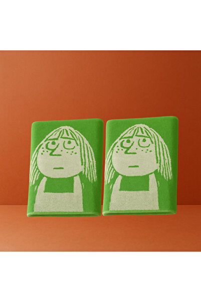 Lobya Mirei Об'ємний бавовняний 2-комплект зелених пляжних/ванних рушників (70X140)