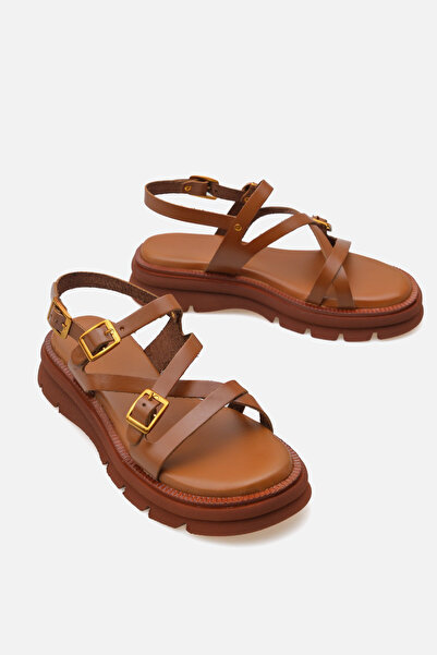 Corridor Italy - Günlük Kadın Hakiki Deri Sandalet