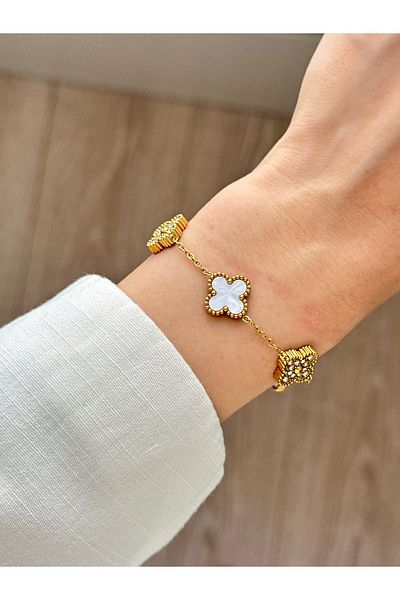 YOUES JEWELRY 316L Steel Bracelet Pearlescent Women Men Unisex Bracelet Double Sided Bracelet