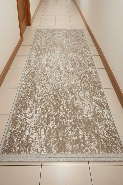 KARAR HALI MODERN RENKLİ GRİ-KAHVERENGİ SATEN BAMBU YOLLUK