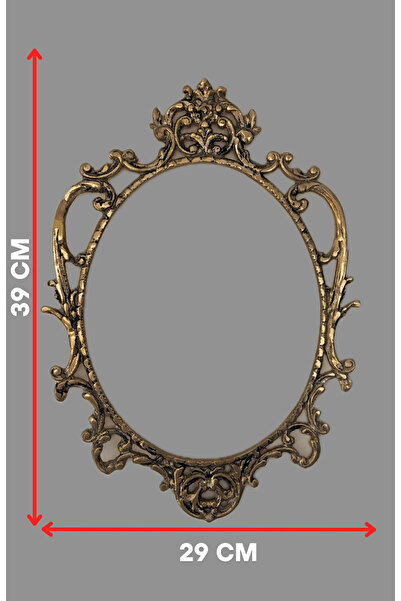 serbest dekor Antik Tarz Eskitme Oval Duvar Çerçevesi – 29x39 cm