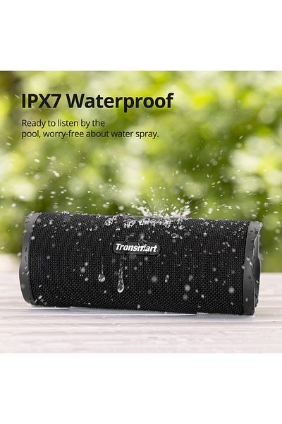 Tronsmart ترونسمارت ميرتون سي 3: 24 واط، مقاوم للماء IPX7، سماعة بلوتوث محمولة مع وقت تشغيل 12 ساعة، لون أسود