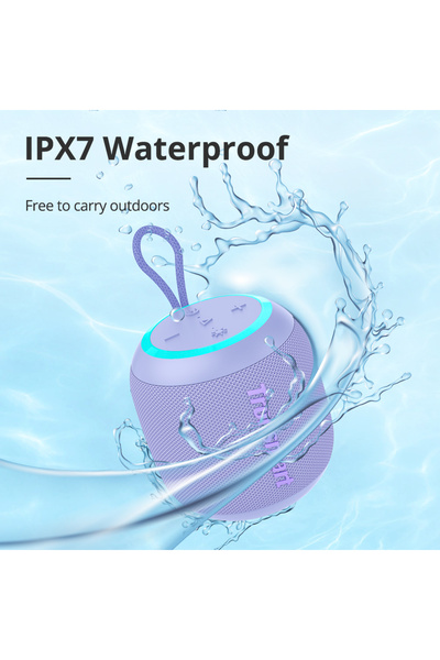 Tronsmart مكبر صوت محمول ترونسمارت T7 ميني 15 وات، بلوتوث 5.3، مقاوم للماء IPX7، بطارية تدوم حتى 18 ساعة - بنفسجي