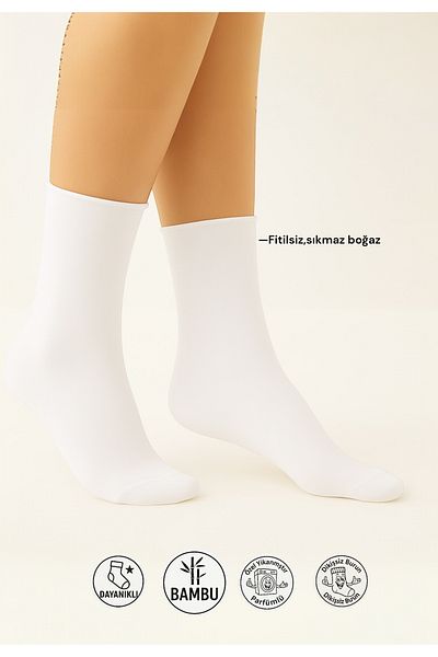 Bambu Women's Elasticless, Non-Twist, Non-Squeezing Flexible Bamboo Socks Leave No Marks, Non-Squeezing Premium.3-Pack Seamless Socks