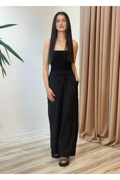 BY SE'MAS WEAR بنطلون كتان باليزو كاجوال يومي