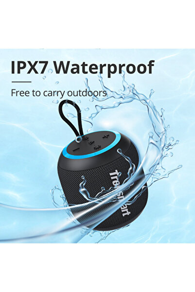 Tronsmart مكبر صوت محمول ترونسمارت T7 ميني 15 وات، بلوتوث 5.3، مقاوم للماء IPX7، بطارية تدوم حتى 18 ساعة - أسود