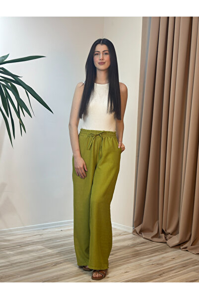 BY SE'MAS WEAR بنطلون كتان باليزو كاجوال يومي