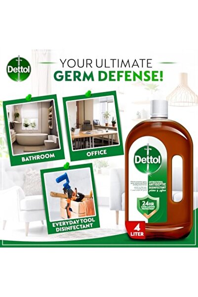Dettol سائل ديتول المطهر المضاد للبكتيريا لحماية فعالة من الجراثيم والعناية الشخصية، 4 لتر