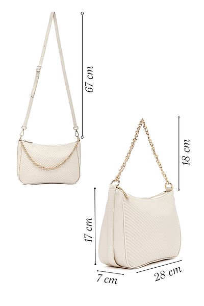 Derimod Women's Cream Long Strap Quilted Crossbody Bag 25Sbd2022Kp