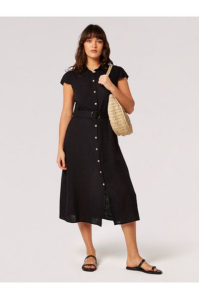 Apricot Vintage-Knopfkleid
