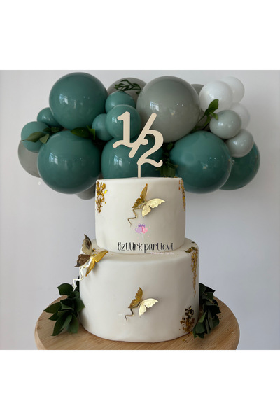 Öztürkpartievi Yarım Yaş Ahşap Pasta Süsü