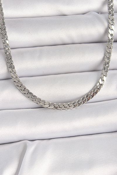 Skygo 316L Steel Silver Color Flat Chain Model Men's Necklace - Tj-Erk1384