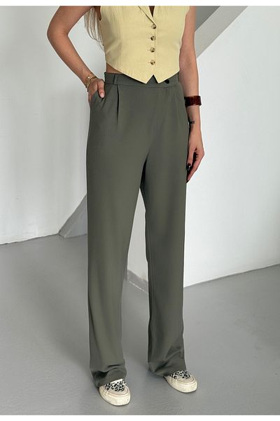 mor butik Purple Butik Women's Khaki Color Palazzo Pants Myth010001