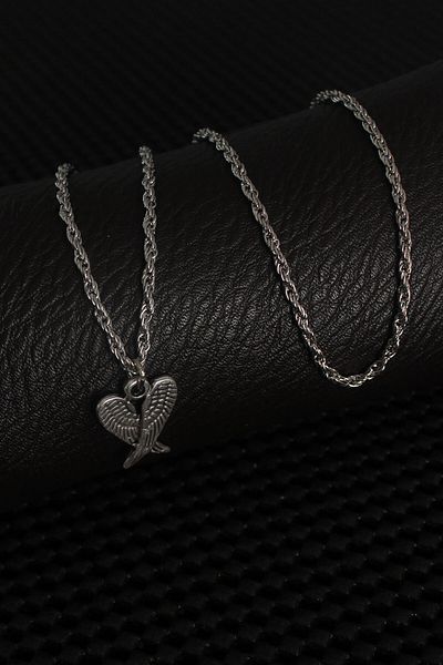 Skygo Silver Color Wing Figure Men's Necklace - Tj-Erk1242