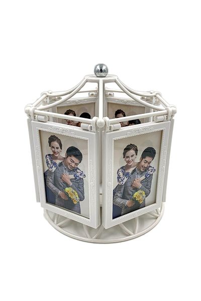 R9 Musical Photo Carousel Frame White 12 Photos 13x9cm