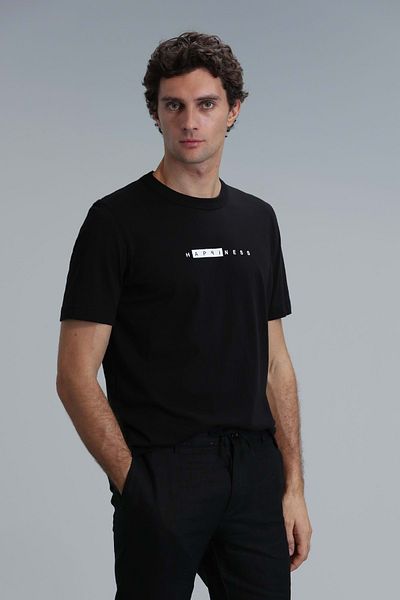 Lufian 111020206 Kane Modern Graphic T- Shirt Men's T-Shirt Black
