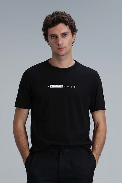 Lufian 111020206 Kane Modern Graphic T- Shirt Men's T-Shirt Black