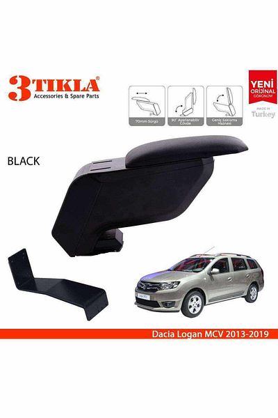 3 Tıkla Dacia Logan Mcv 2013-2019 Black Armrest Armrest with No-Punching Steel Legs