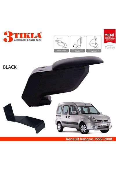 3 Tıkla Renault Kangoo 1999-2008 Black Armrest Armrest with No-Punching Steel Legs