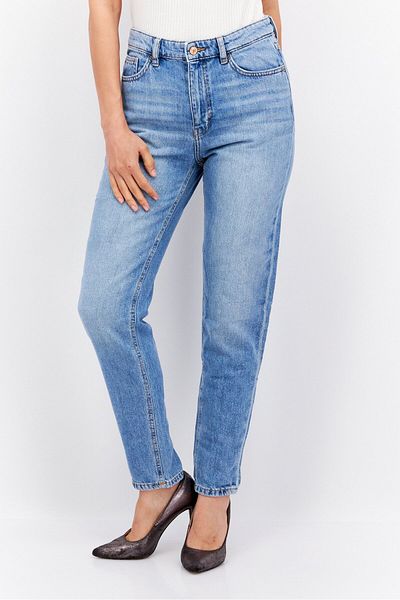 Esprit Women Mom Fit Washed No Stretch Jeans, Blue