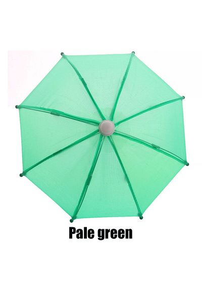 Choice pale green New Style Colorful Plastic Mini Umbrella Rain Gear Toy Umbrella Baby Toy Girl Gift Doll E