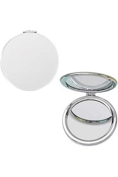 Other Small Round Folding Pocket Mirror for Travel (White - Circular)