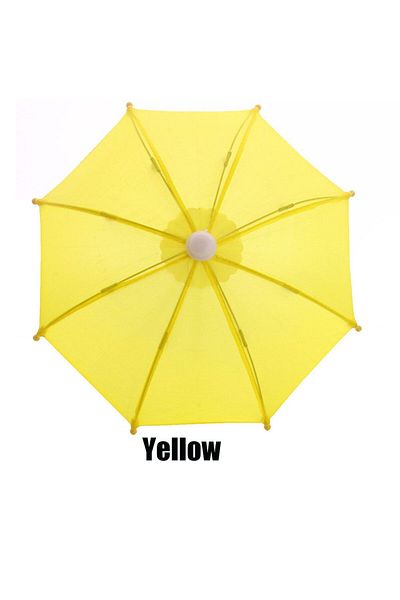 Choice yellow New Style Colorful Plastic Mini Umbrella Rain Gear Toy Umbrella Baby Toy Girl Gift Doll Embel