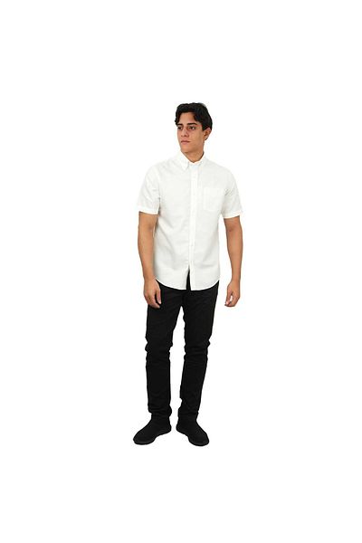 Giordano Men's Wrinkle-Free Short Sleeve Cotton Oxford Shirt
