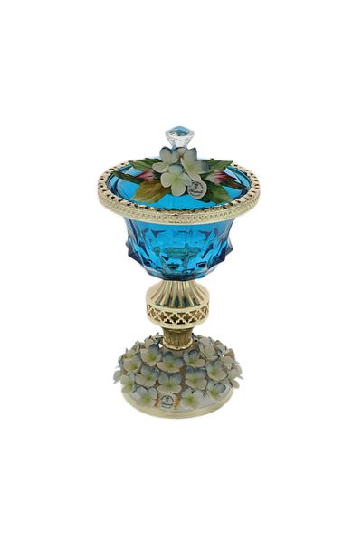 GiftExpress Bomboniera albastra Murano Luxurious Hydrangea
