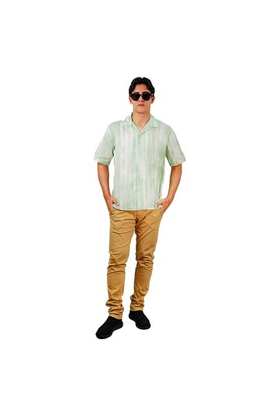 Giordano Men's Linen Cotton Poplin Shirt: Relaxed Fit, Breathable & Stylish