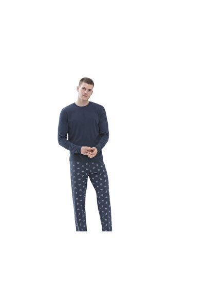 MEY Pyjama kurz für Herren in blau
