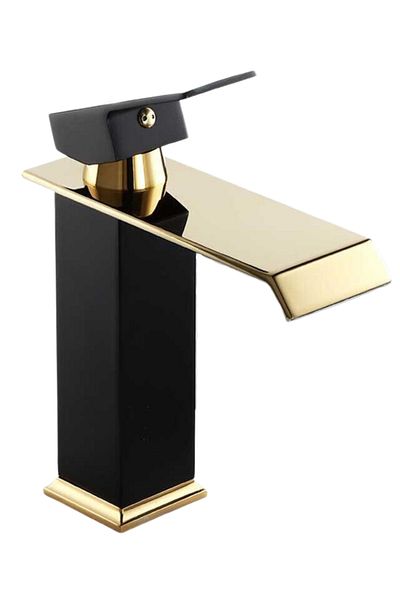 ABYZ Basin mixer with sink mounting, Black/Gold color