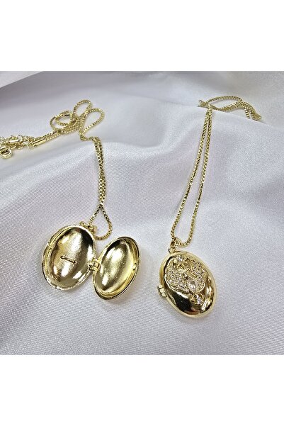 MODAMUGO Altın Melek Kanatlı MadalyonAlya Kolye