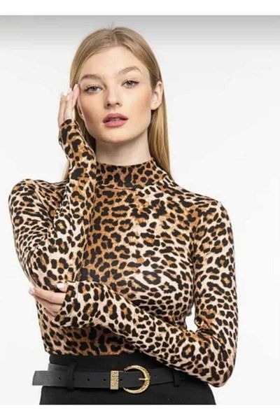 Mrs.idea Μπλούζα από ύφασμα Lycra με σχέδιο λεοπάρ
