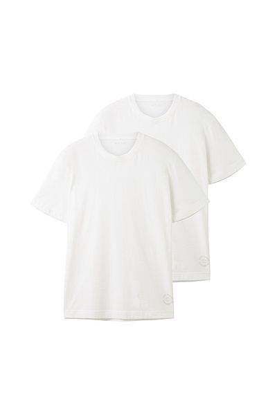 Tom Tailor T-shirt Kurzarmshirt Mit V-ausschnitt, Einfarbig Im Doppelpack