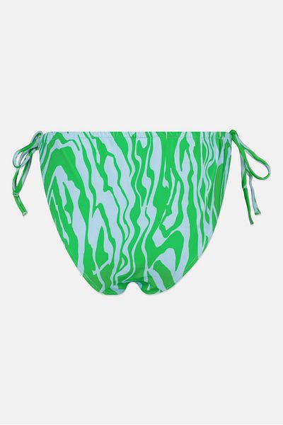 Monki Women Allover Print Bikini Bottom, Green
