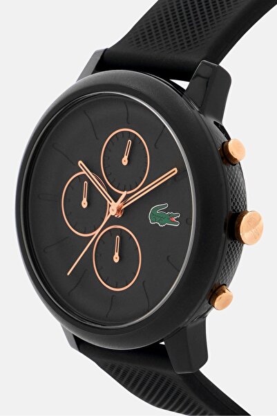 Lacoste Men 2011247 Rubber Strap Watch 38 Mm, Black