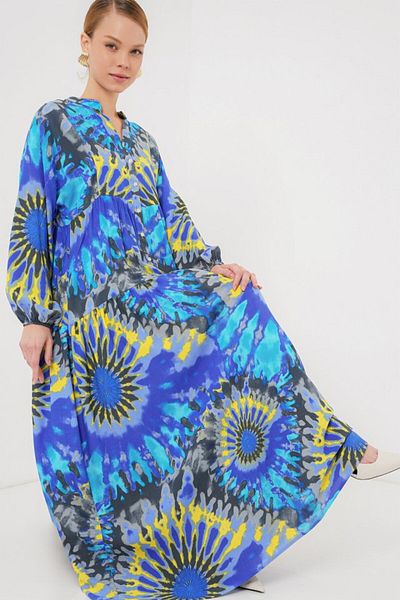 modaserdem 2423 Authentic Patterned Hijab Dress - N. Saks