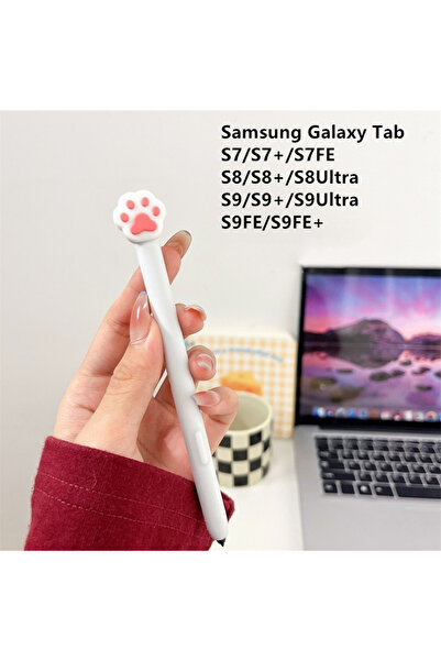 Choice S7 White Paw Silicone Pencil Case Tablet Touch Stylus Pen Cover Cartoon Cute for Samsung Galaxy Tab