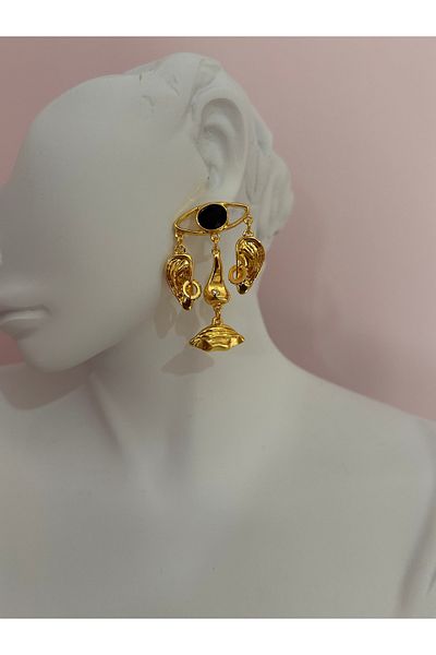 YENGEÇ Steel Eye Nose Lip Earrings